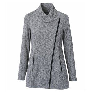 Athleta Heather Gray Intention Asymmetrical Jacket Extra Small